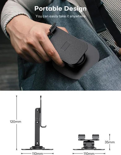 Miniatura 5 de Soporte para teléfono celular OMOTON para escritorio, paquete de 2 unidades, soporte ajustable y plegable para teléfono, soporte móvil giratorio