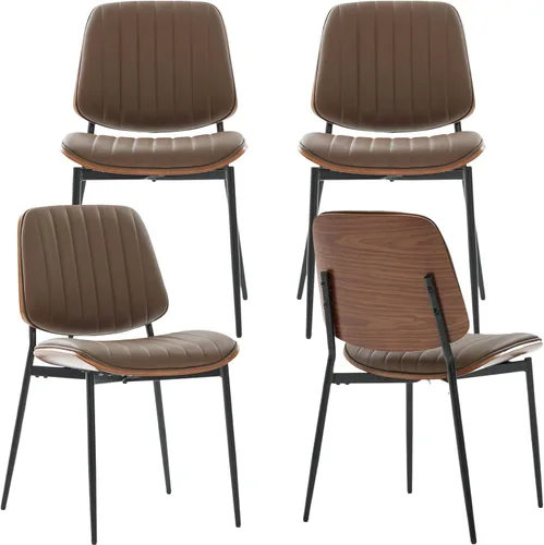 Miniatura 18 de ODUSE-DAILY Juego de 2 sillas de comedor modernas de mediados de siglo, sillas de cocina y comedor negras, juego de 2, sillas de cocina tapizadas