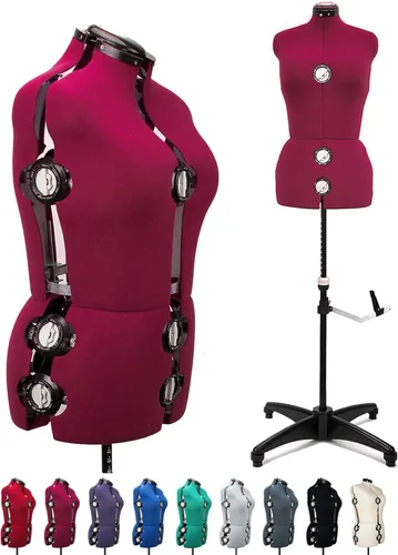 Miniatura 21 de BHD BEAUTY Beige 13 Dials Maniquí femenino ajustable de tela con forma para costura, torso de maniquí con soporte de trípode, hasta 70" de altura