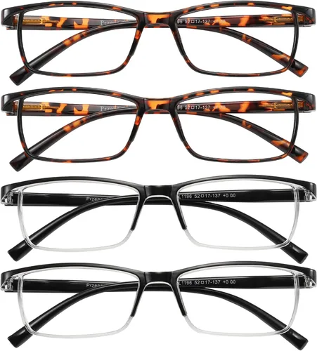 Miniatura 10 de Przene Gafas de lectura para hombres y mujeres, con bloqueo de luz azul, bisagras de resorte, paquete de estilo ligero