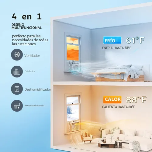 Miniatura 2 de ROVSUN - Aire acondicionado para ventana de 12000 BTU con función de calor, unidad de aire acondicionado y calentador combo con control inteligente