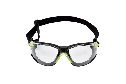 Miniatura 11 de 3M Gafas de seguridad, Solus 1000, S1201SGAF, ANSI Z87, lente antivaho Scotchgard, marco verde/negro, media montura, varillas acolchadas, puente