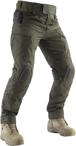 ZAPT Pantalones de combate Airsoft Paintball para hombre, pantalones tácticos con rodilleras, camuflaje de caza, pantalones militares Verde (Ranger