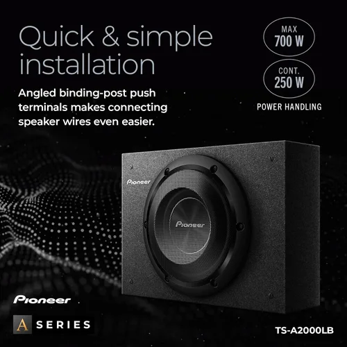 Miniatura 4 de Pioneer Subwoofer TS-A2000LB Serie A de 8 pulgadas – 700 W máximo, diseño de montaje poco profundo precargado, graves profundos en espacios