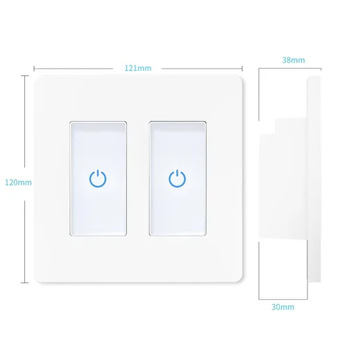 Miniatura 5 de Milfra Interruptor táctil inteligente de 2 vías, 2 posiciones, blanco, compatible con Alexa y Assistant, no requiere concentrador