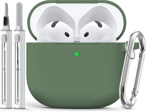 Miniatura 20 de Ljusmicker – Funda para AirPods 4 (2024) con cierre magnético en la tapa y juego de limpieza, funda protectora de silicona suave para Apple AirPods