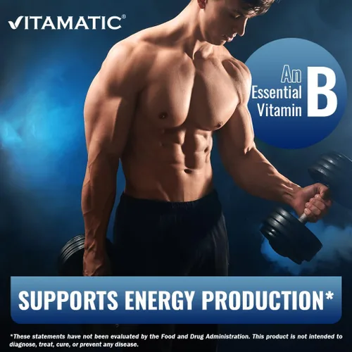 Miniatura 4 de Vitamatic Vitamina B6 (Piridoxina HCI), 50 mg 250 tabletas vegetarianas - Promueve la producción de energía, aumenta el metabolismo y el apoyo a