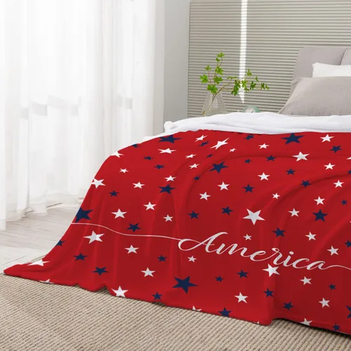 Miniatura 37 de YeeJu Manta de bandera estadounidense para bebé, patriótica para el 4 de julio, Día de los Caídos, 4 de julio, manta de forro polar para niños