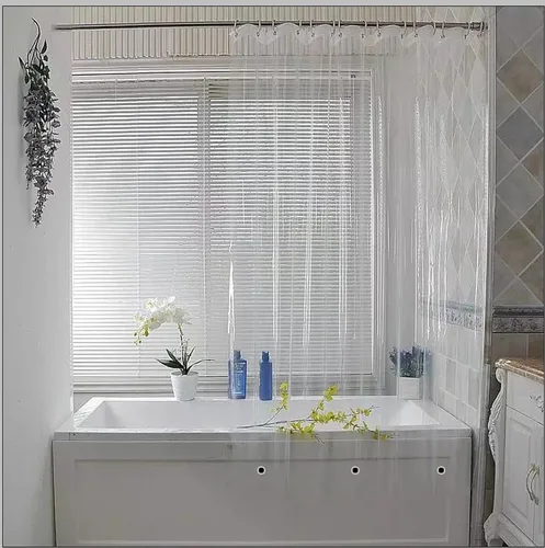 Miniatura 2 de Elegant Comfort Forro de cortina de ducha transparente resistente al agua, 72 x 72 pulgadas de largo para baño con 3 imanes inferiores y ojales a