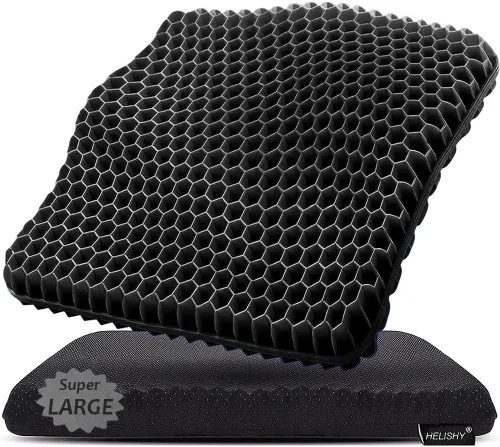 Miniatura 10 de Cojín de gel para asiento, almohadillas de silla de cojín de gel súper grande con funda antideslizante para silla de ruedas para el hogar, oficina