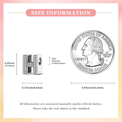 Miniatura 32 de PARCOM Dijes de letras compatibles con pulseras Pandora de plata esterlina S925 con iniciales para pulseras del alfabeto A-Z, cuentas de letras
