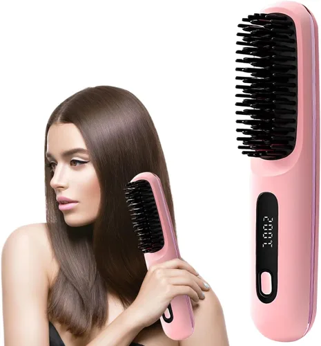 Miniatura 9 de Go Brush - Cepillo alisador de cabello 2026, cepillo alisador de pelo inalámbrico para cabello corto, mini cepillo alisador portátil con 3 ajustes
