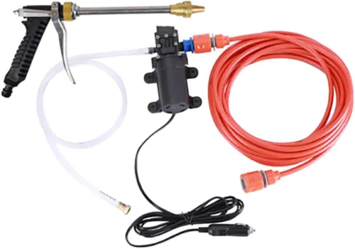 Miniatura 2 de MACHSWON Kit de bomba de agua portátil de alta presión para lavadora de coche de 12 V, manguera de lavado a presión