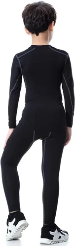 Miniatura 3 de Conjunto de camisetas y pantalones de béisbol de compresión para niños y jóvenes, camisas atléticas de manga larga, pantalones de fútbol, pantalones