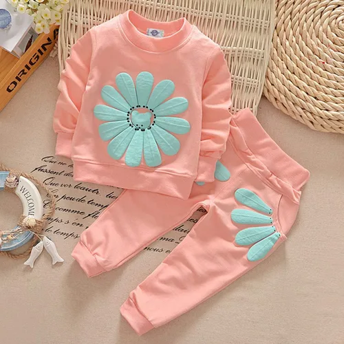 Miniatura 5 de Conjunto de ropa de girasol para niñas pequeñas, camiseta de manga larga y pantalones, 2 piezas, ropa de otoño