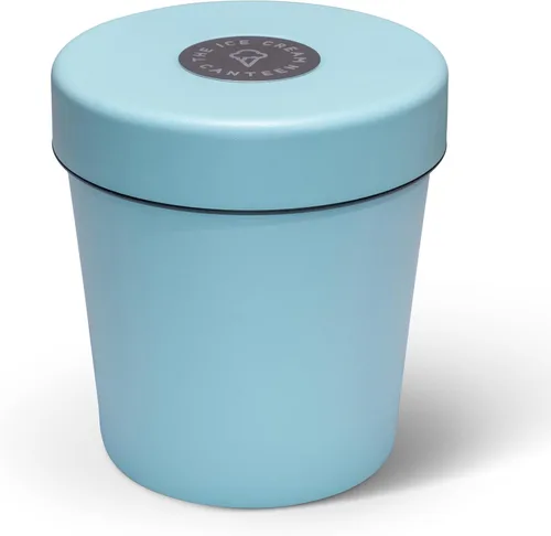 Miniatura 9 de The Ice Cream Canteen Contenedor térmico de acero inoxidable de doble pared con aislamiento al vacío para la pinta de helado, disfruta del helado