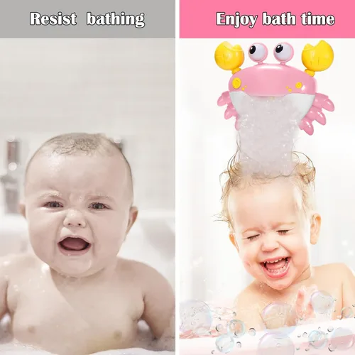 Miniatura 4 de Juguetes de baño de cangrejo para bebé, máquina de baño de burbujas de cangrejo, juguete de baño automático que sopla burbujas y reproduce canciones