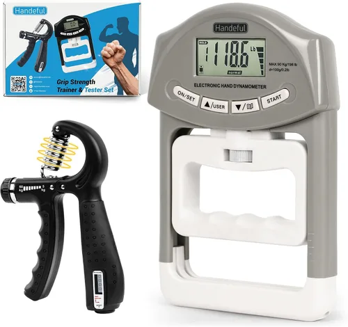 Miniatura 9 de Handeful Grip Strength Tester Trainer - Dynamometer Handgrip Measurer Meter, Handheld Strengthener Exerciser for Sports, School, and Home Use