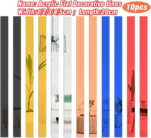 Miniatura 2 de 10 tiras de azulejos de espejo acrílico, autoadhesivas, calcomanías de pared para sala de estar, fondo de TV, techo, decoración del hogar, oro rosa