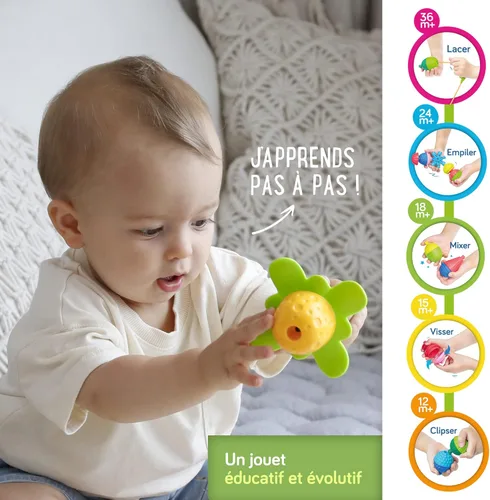 Miniatura 2 de Lalaboom 36 piezas de cuentas para bebé – Montessori educativo forma y color STEM juguete de construcción de 10 meses a 3 años - BL300, multicolor