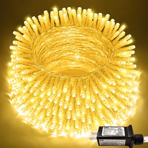 Miniatura 20 de JMEXSUSS Luces rojas blancas y azules con cable transparente, 66 pies, 200 luces LED para decoración del 4 de julio, luz de Navidad para celebración
