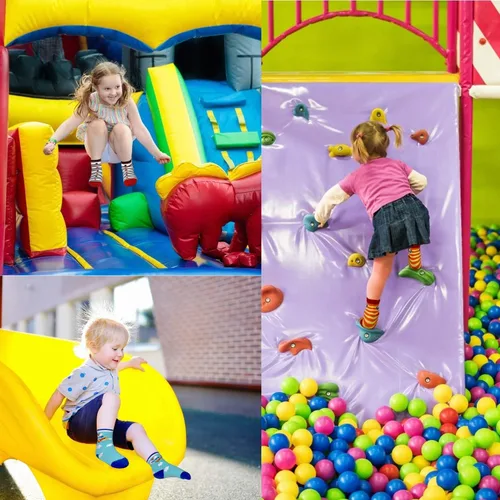 Miniatura 3 de SkiBeaut Calcetines antideslizantes para niños y niñas de 1 a 7 años, 12 pares de calcetines para niños y niñas