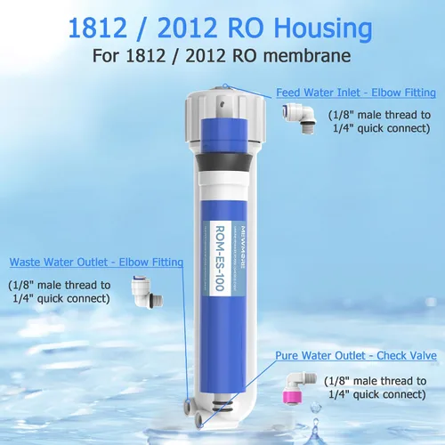 Miniatura 2 de Filtro de membrana RO de 100 GPD con carcasa, membrana de ósmosis inversa de repuesto, para el hogar, debajo del fregadero, filtro de agua potable