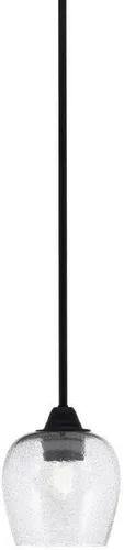 Miniatura 118 de Toltec Lighting Paramount - Mini colgante de 1 luz en acabado negro mate con cristal de arte perla de 7 pulgadas y estilo negro