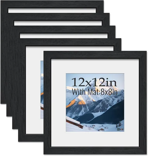 Miniatura 19 de VCK Paquete de 2 portarretratos de 5 x 7, color negro, de madera de alta gama con vidrio templado, para fotos de 4 x 6 con paspartú o 5 x 7 sin
