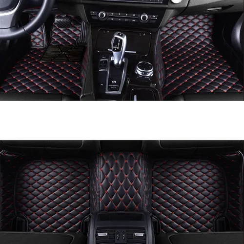 Miniatura 12 de Tapete de cuero para automóvil para Nissans X-Trail T31/T32 Murano Frontier Fuga Note Navara NV 3500 2500 280ZX (color todo negro)