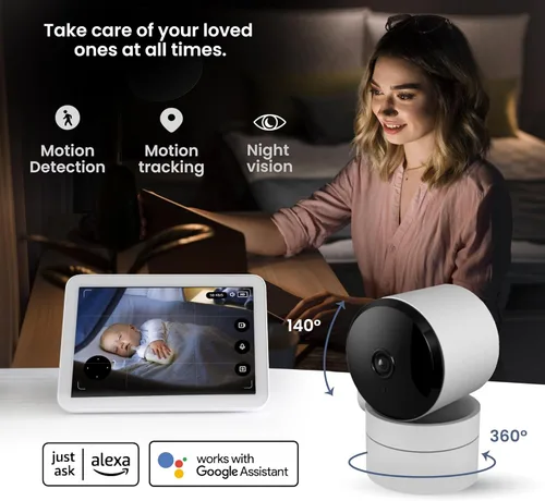 Miniatura 6 de VTA+ Cámara de seguridad WiFi para interiores 2K - Detección de movimiento, visión nocturna, modo de privacidad, compatible con Alexa/Google, audio