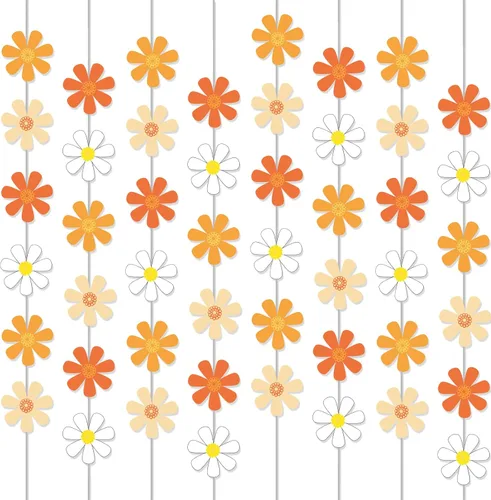 Juego de guirnaldas de margaritas de verano con diseño de margaritas, diseño de margaritas para colgar, suministros de fiesta, decoraciones de papel