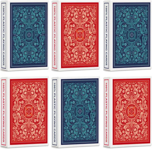 Miniatura 9 de Cartas de Juego de Plástico Impermeables 2 Paquetes, Mazos de Cartas de Póquer para Adultos, Tamaño Póquer Índice Regular, Adecuadas para Varios