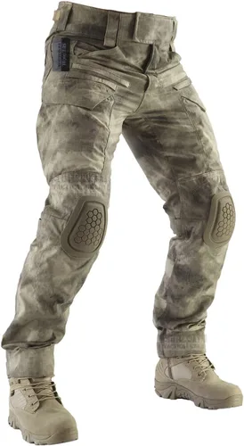 ZAPT Pantalones de combate Airsoft Paintball para hombre, pantalones tácticos con rodilleras, camuflaje de caza, pantalones militares