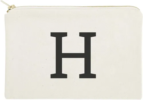 Miniatura 6 de The Cotton & Canvas Co. Bolso cosmético moderno personalizado del monograma y bolso del maquillaje del viaje, Negro, A