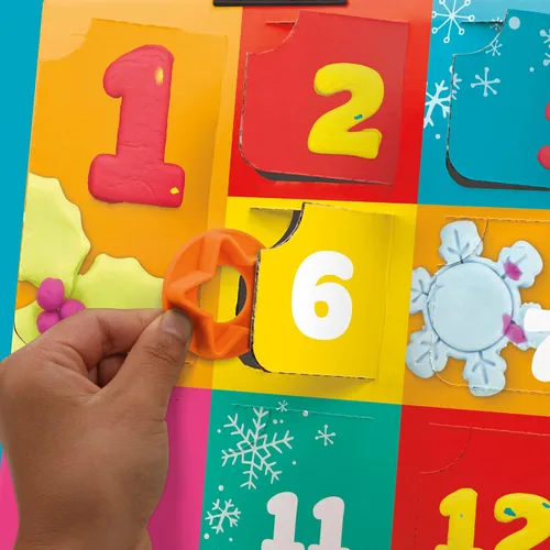 Miniatura 2 de Calendario de Adviento de Play-Doh para niños, cuenta regresiva de 24 días, múltiples regalos sorpresa detrás de cada puerta, manualidades y artes
