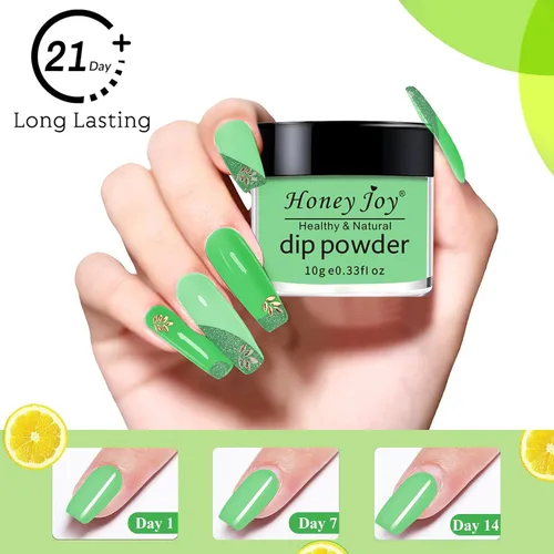 Miniatura 6 de Honey Joy Juego de 8 piezas de polvo de inmersión fino para inmersión en polvo, sistema de color de uñas en polvo, rosa claro de verano, violeta