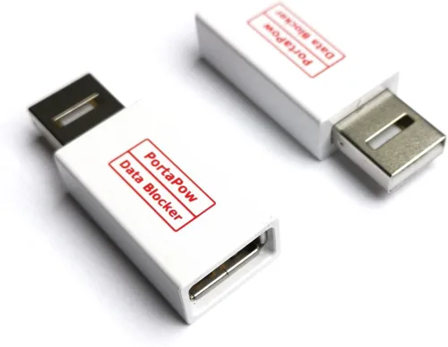 PortaPow Bloqueador de datos USB (blanco, paquete de 2) - Protege contra el juice jacking