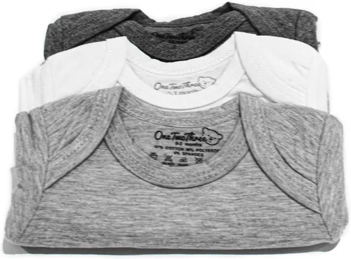 Miniatura 3 de 123 Bear - Mamelucos unisex de manga corta de algodón y spandex para bebé niño y niña