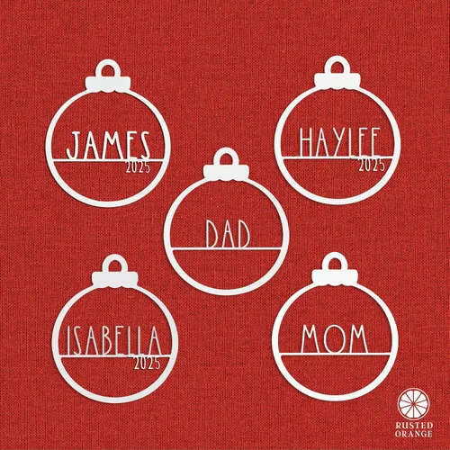 Miniatura 3 de Amelia Jane - Adornos personalizados (individual; 4 pulgadas) – Diseño tradicional personalizable 2025 adornos con nombre blanco, plateado, dorado