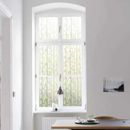 Miniatura 4 de Finnez Película de privacidad de bambú para ventana, cubierta esmerilada de adherencia estática, sin pegamento, película decorativa extraíble