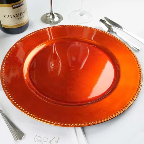 Miniatura 12 de Efavormart - 6 platos de carga redondos con cuentas negras de 13 pulgadas para decoración de mesa, vacaciones, boda, catering, decoración de eventos