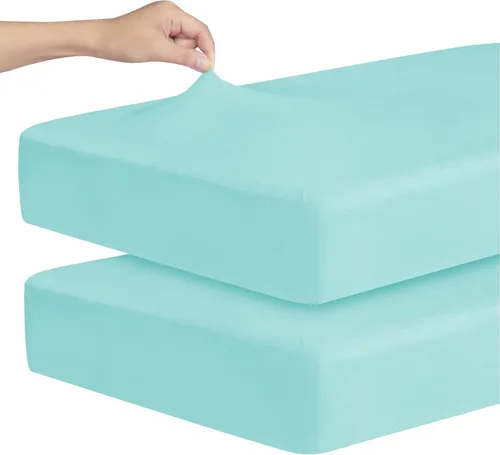 Miniatura 9 de Sábanas ajustadas elásticas para cuna para niños y niñas, paquete de 2 - Sábanas ajustadas para cuna neutrales para cuna estándar y cama para niños