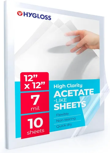 Miniatura 12 de Hygloss Hojas de papel de acetato de 8.5" x 11" - 7 mil hojas de acetato transparentes para proyectos de manualidades, hojas de plantilla
