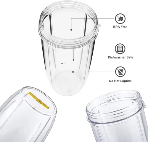 Miniatura 3 de Taza mezcladora de 18 oz para NutriBullet, taza de repuesto compatible con NutriBullet y NutriBullet Pro 600W/900W todos los modelos