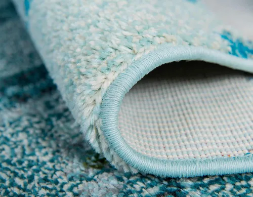 Miniatura 6 de Alfombra moderna Positano de estilo costero de Loom, Polipropileno, Azul claro