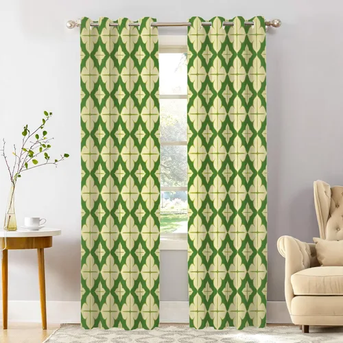 Miniatura 33 de Shrahala Art Nouveau Floral Pattern Blackout Curtain Tiers, Delicate Vine and Flower Design Kitchen Valance Light Blocking Tier Drapes with Rod