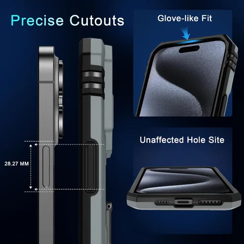 Miniatura 183 de DEERLAMN Funda para iPhone Xs Max con funda deslizante para cámara + protector de pantalla, soporte giratorio de anillo de grado militar a prueba