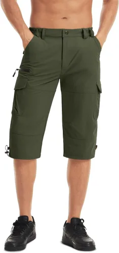 Miniatura 2 de MAGCOMSEN Pantalones cortos de entrenamiento para hombre, 7 bolsillos, secado rápido, 34, pantalones capri con bolsillos con cremallera, pantalones