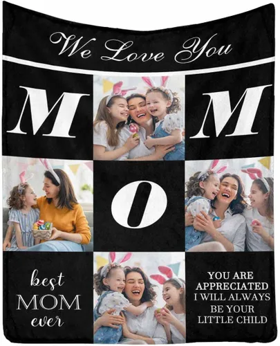 Miniatura 25 de InterestPrint Regalos personalizados para mamá, manta personalizada con fotos y fotos familiares, regalos de cumpleaños para el día de la madre